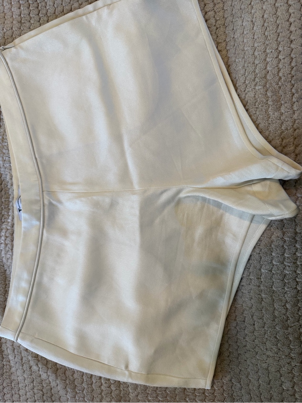 T by Alexander Wang Pale Cream Satin Skirt